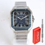 TW Factory 1-1 Replica Cartier Santos Large Model Watch Blue ADLC Bezel